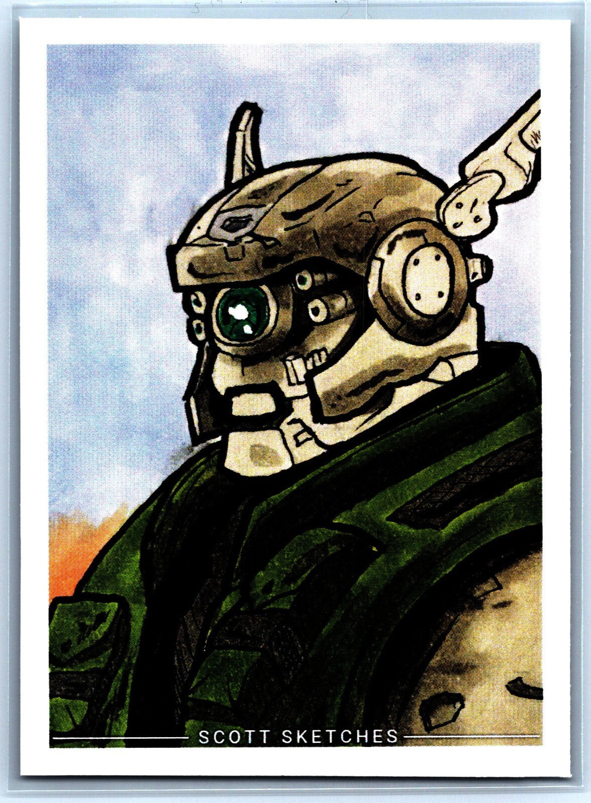 Briareos Hecatonchires Sketch Card - Scott Sketches Trading Card Print Fan Art