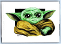Grogu / The Child Sketch Card - Scott Sketches Trading Card Print Fan Art