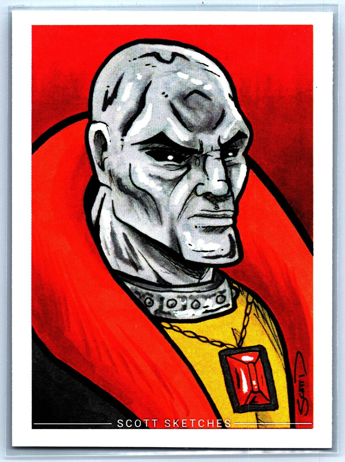 Destro Cobra GI Joe Sketch Card - Scott Sketches Fan Art Trading Card