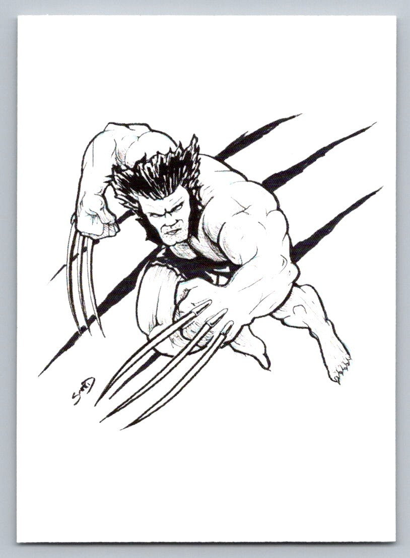 Wolverine Savage Sketch Card Scott Sketches Trading Card Print Fan Art