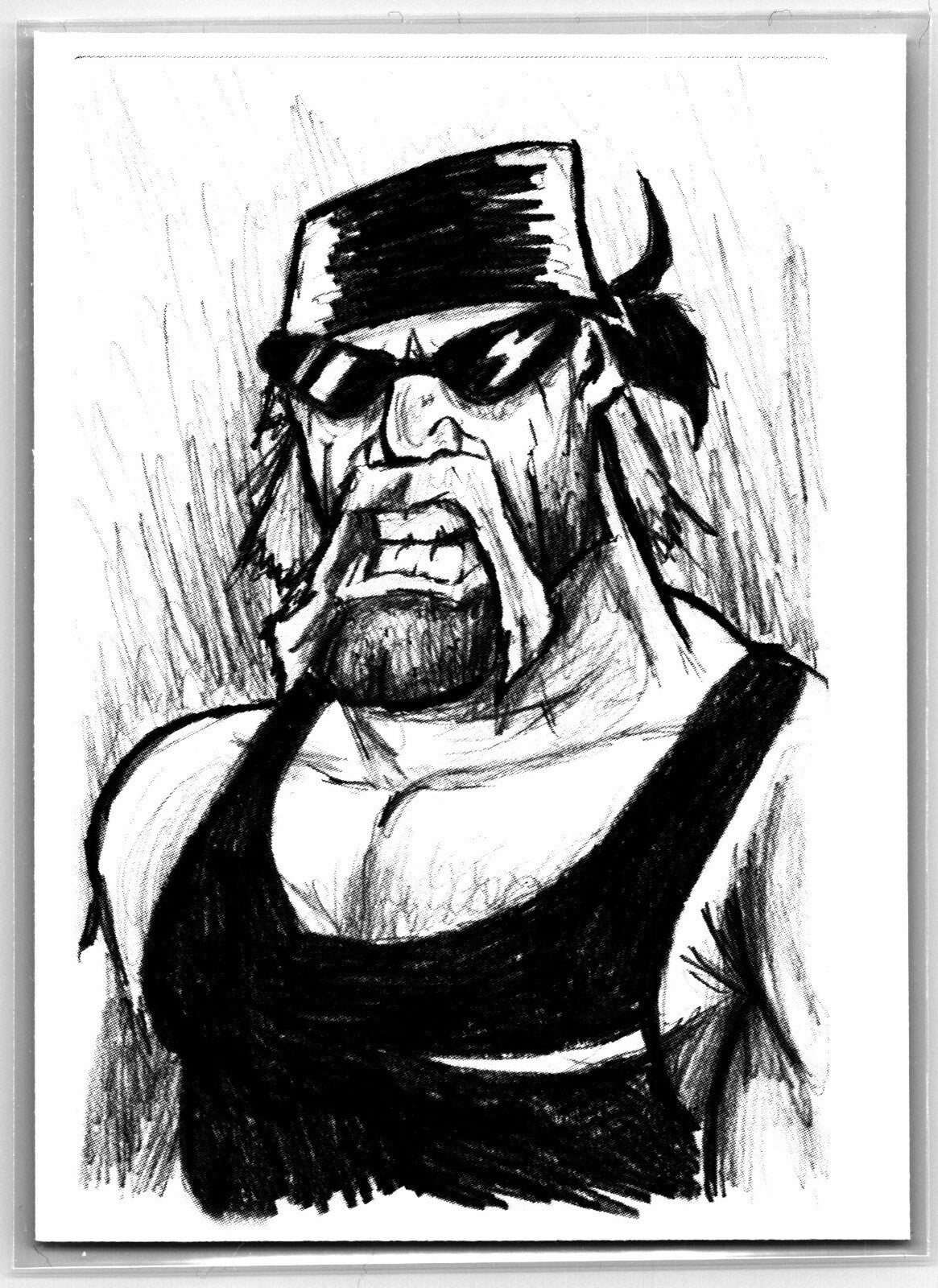 Hulk Hogan WWE WWF Sketch Card - Scott Sketches Trading Card Print Fan Art