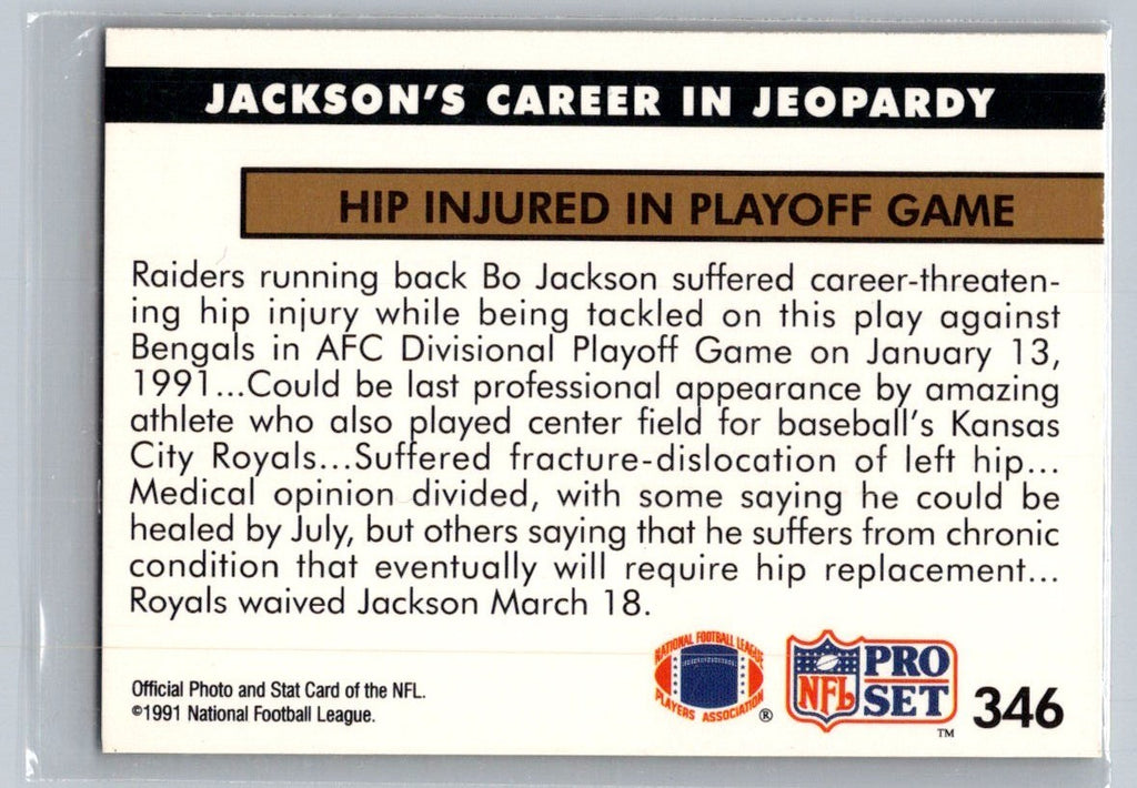 1991 Proset Football - Bo Jackson #346 - NFL Newsreel