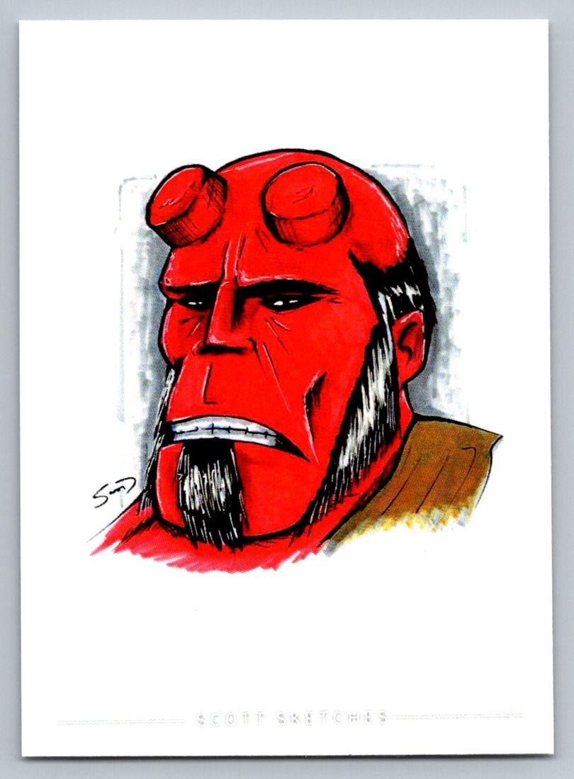 Hellboy Sketch Card - Scott Sketches Fan Art Trading Card