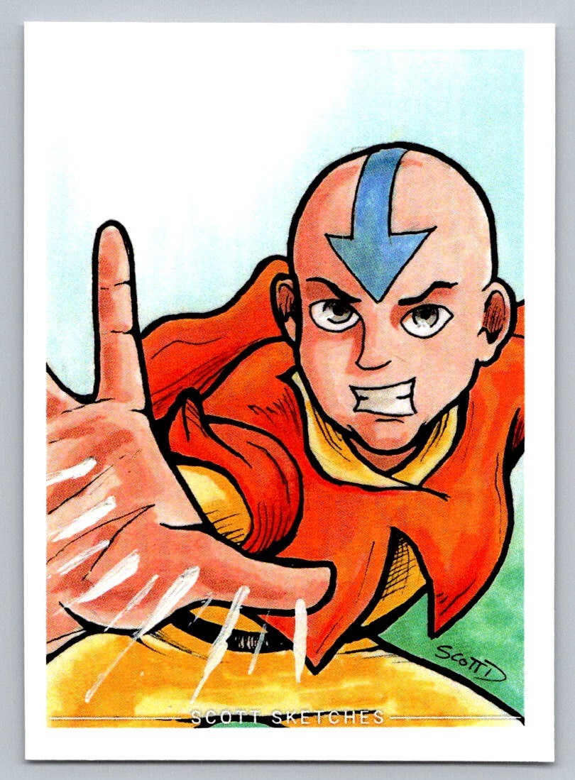Aang - Last Avatar Sketch Card - Scott Sketches Fan Art Trading Card