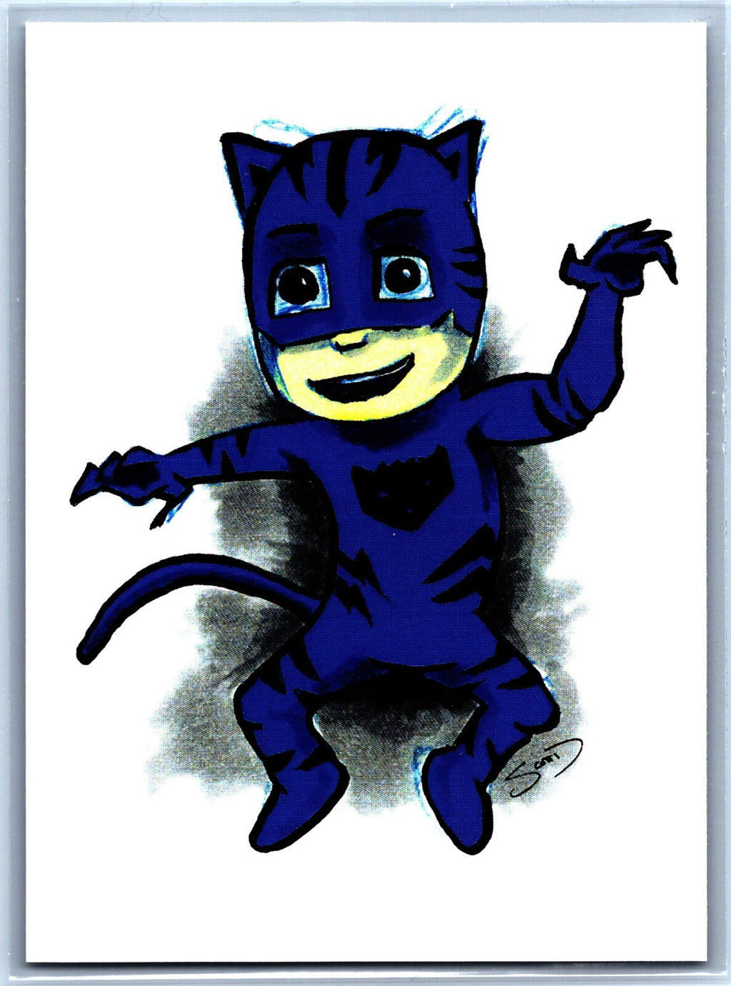 Cat Boy Sketch Card - Scott Sketches Trading Card Print Fan Art