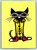 Pete the Cat Sketch Card - Scott Sketches Trading Card Print Fan Art