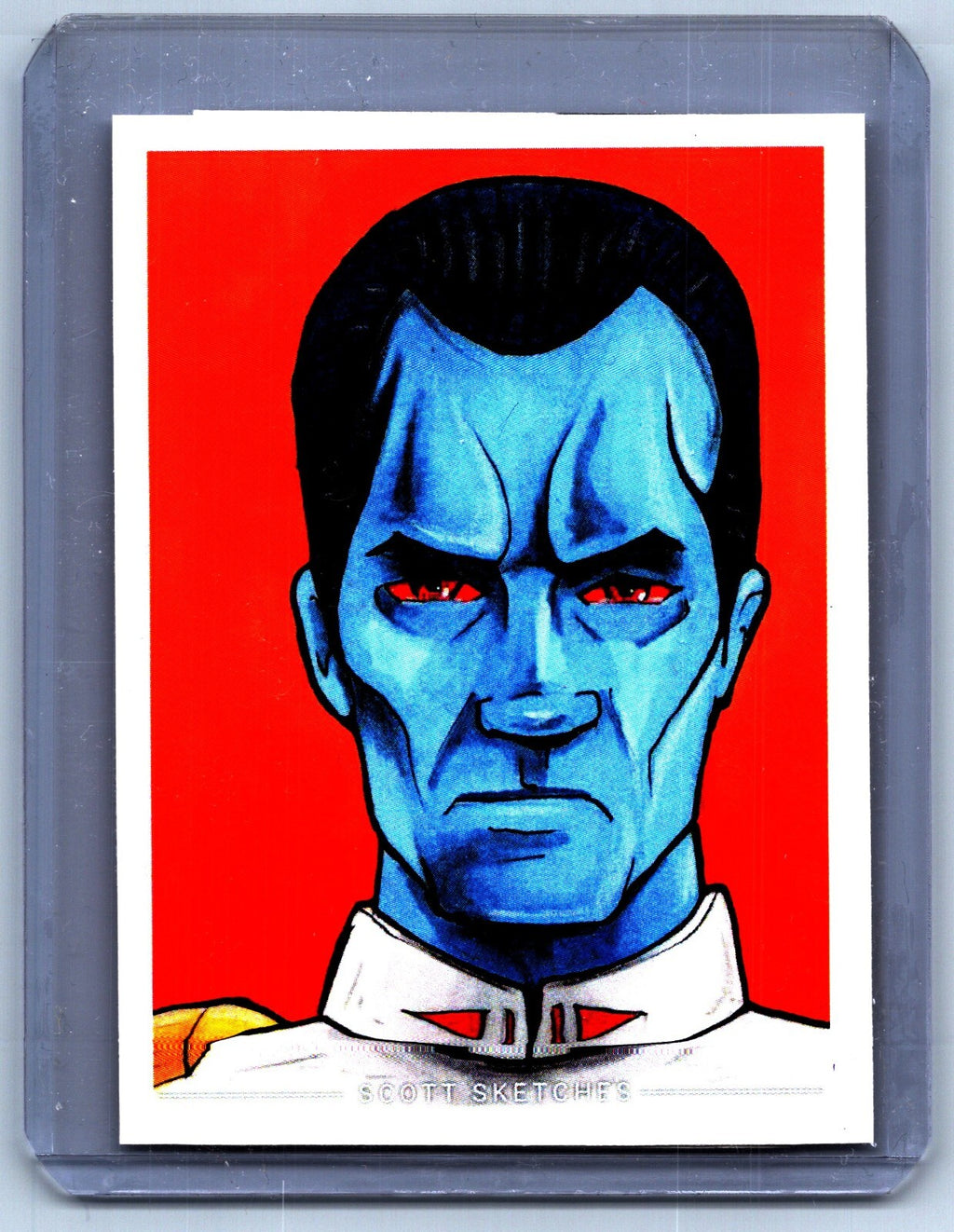 Admiral Thrawn Sketch Card - Scott Sketches Trading Card Print Fan Art
