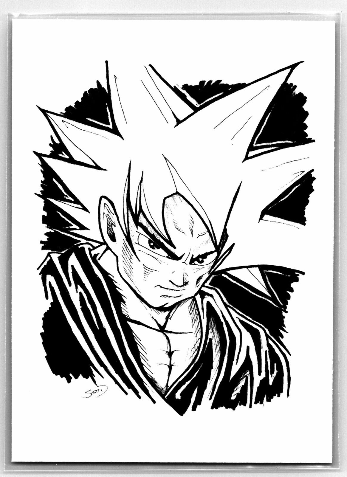 Son Goku Sketch Card Marker Variation - Scott Sketches Fan Art Trading Card