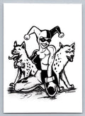Harley Quinn & Her Dogs Sketch Card - Scott Sketches Fan Art Trading Card
