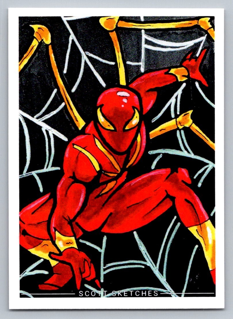 Iron Spidey Sketch Card - Scott Sketches Fan Art Trading Card
