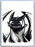 Toothless Dragon Sketch Card - Scott Sketches Trading Card Print Fan Art