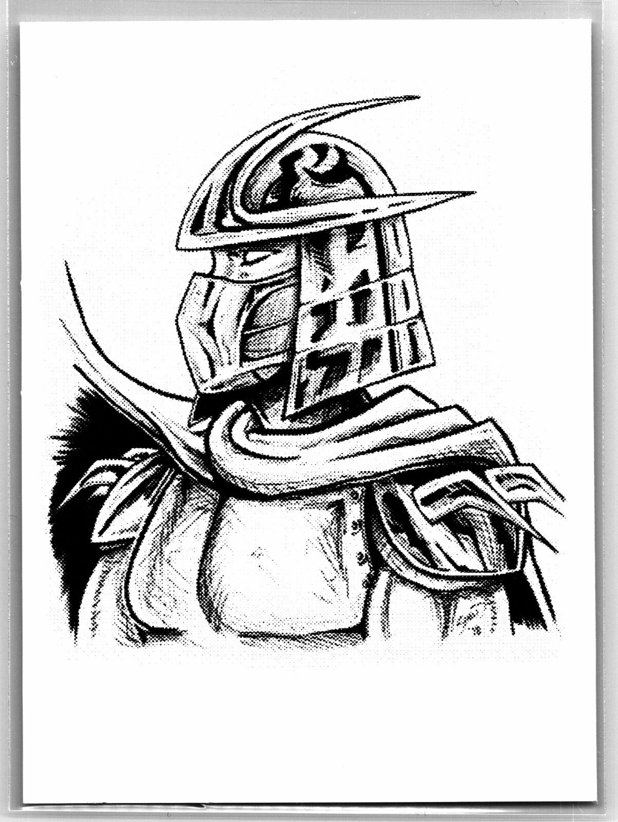Shredder TMNT Sketch Card - Scott Sketches Trading Card Print Fan Art