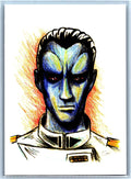 Admiral Thrawn Pencil Sketch Card - Scott Sketches Trading Card Print Fan Art
