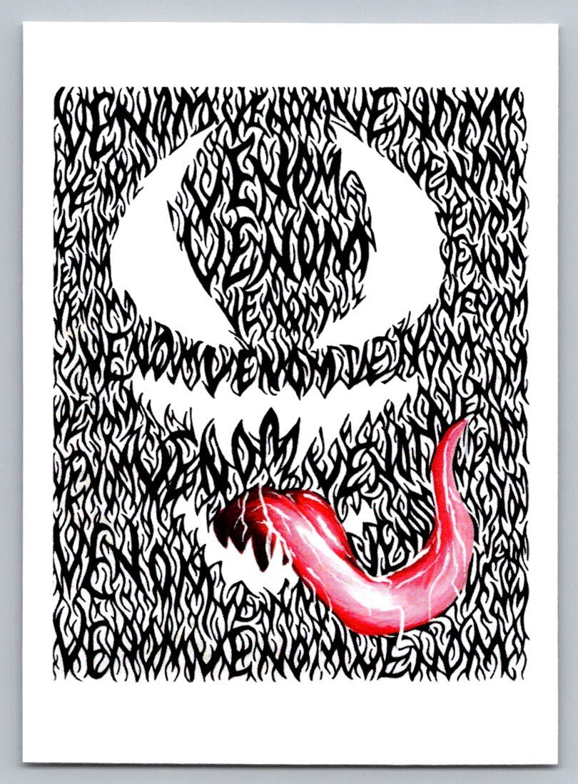 Venom Hidden Word Sketch Card - Scott Sketches Fan Art Trading Card