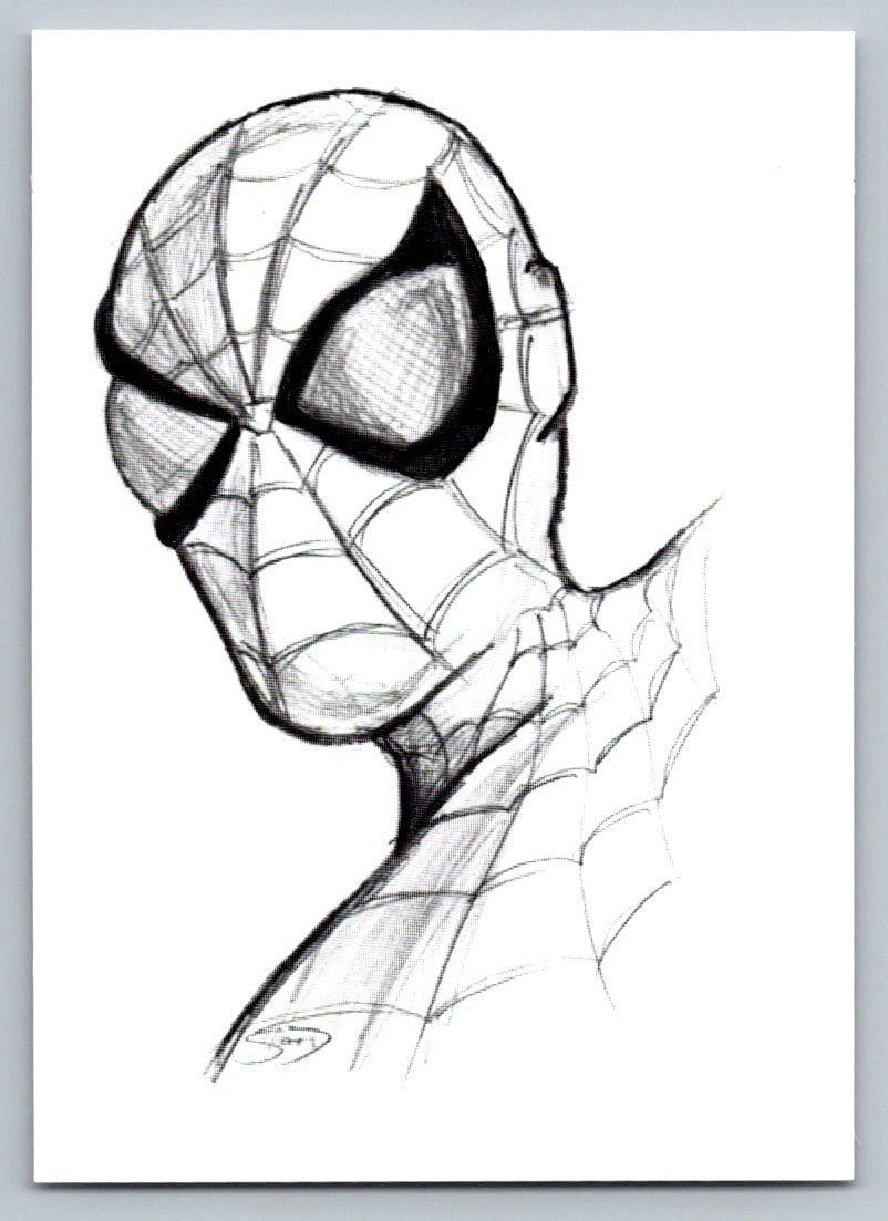 Spider-Man Pencil Quick Sketch Card - Scott Sketches Fan Art Trading Card