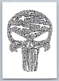 The Punisher Logo Sketch Card Scott Sketches Trading Card Print Fan Art