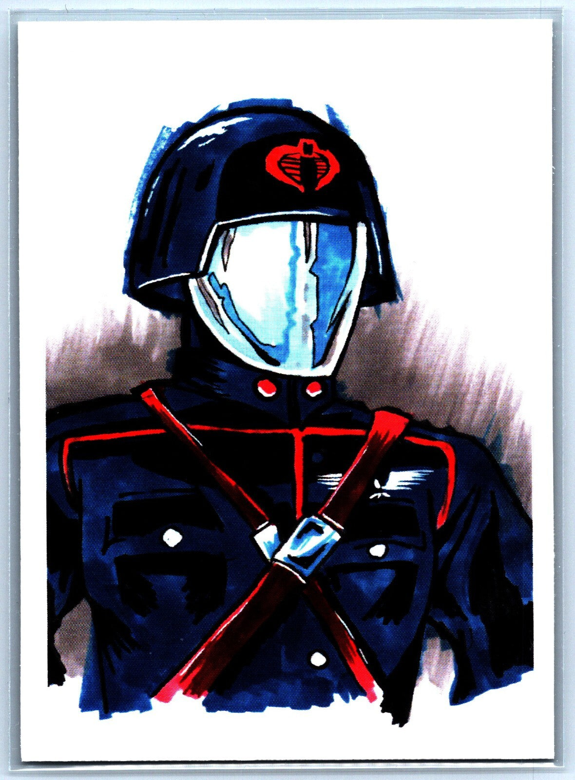 Cobra Commander with helmet GI Joe Sketch Card - Scott Sketches Fan Art