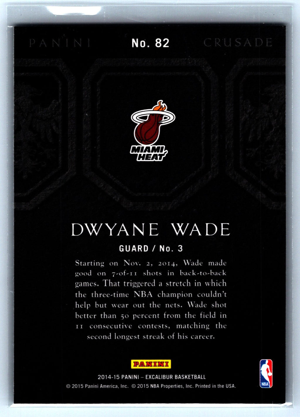2014 Panini Excaliber Crusade - Dwyane Wade #82 Camo