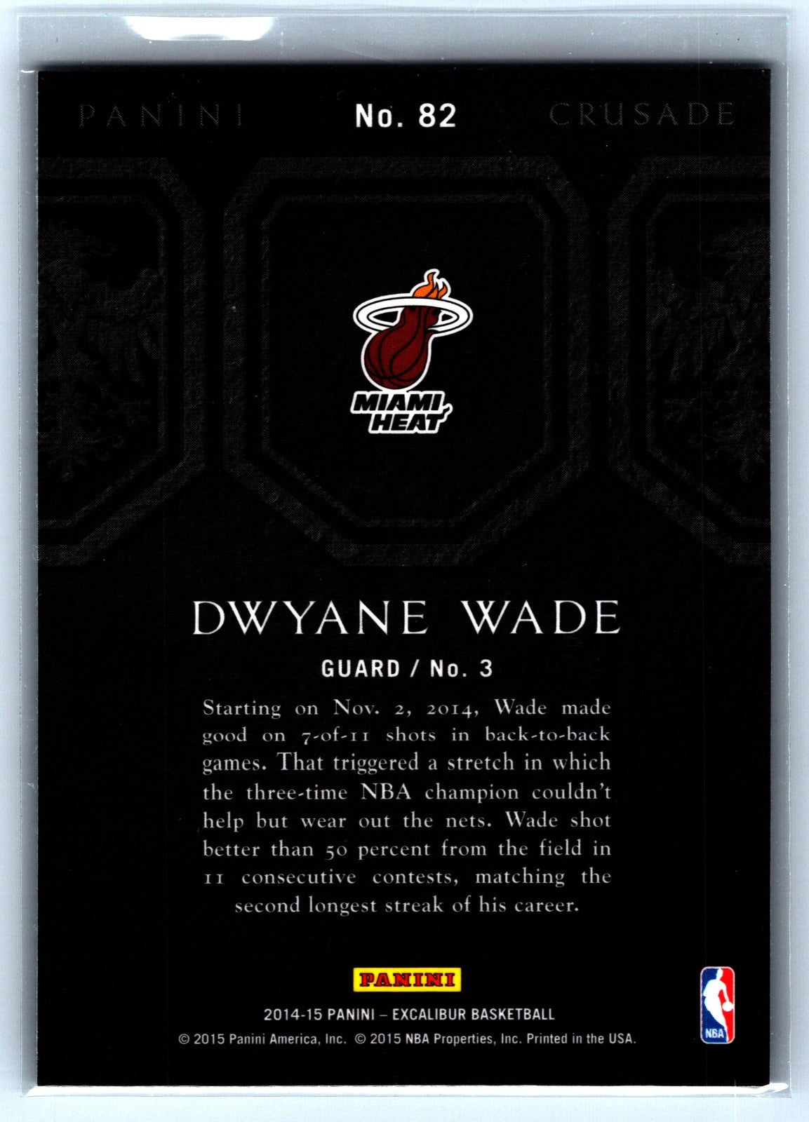 2014 Panini Excaliber Crusade - Dwyane Wade #82 Camo