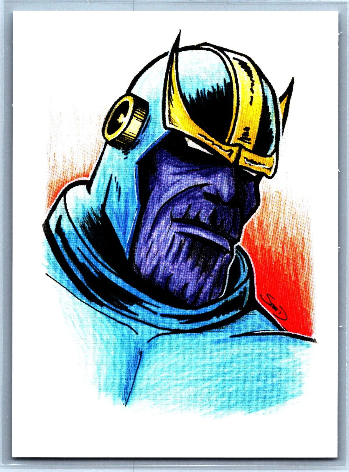 Thanos Sketch Card Scott Sketches Trading Card Print Fan Art