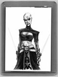 Asajj Ventress Sketch Card - Scott Sketches Trading Card Print Fan Art