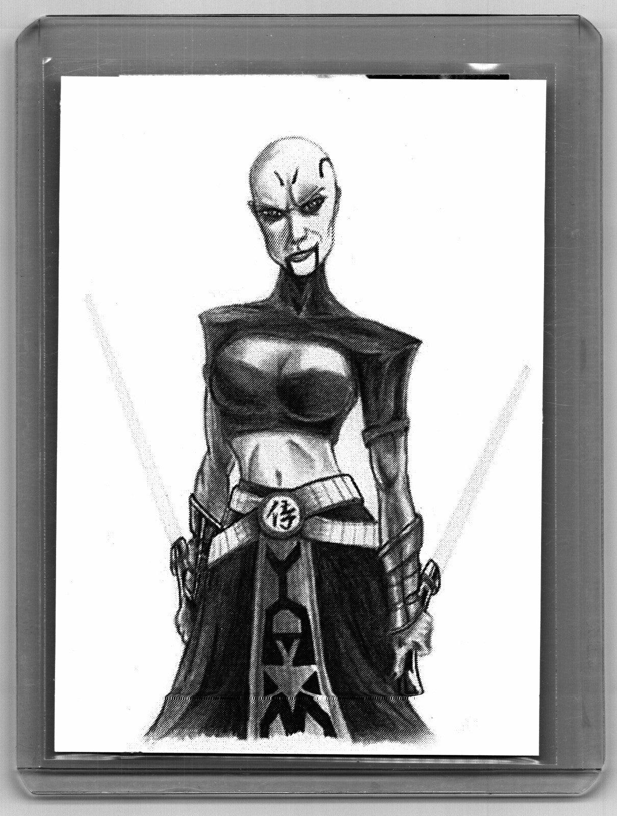 Asajj Ventress Sketch Card - Scott Sketches Trading Card Print Fan Art