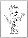 Baby Groot Sketch Card Scott Sketches Trading Card Print Fan Art