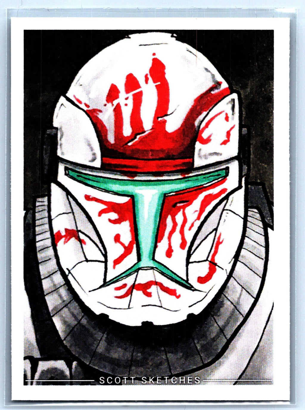Clone Trooper Sev Sketch Card - Scott Sketches Trading Card Print Fan Art