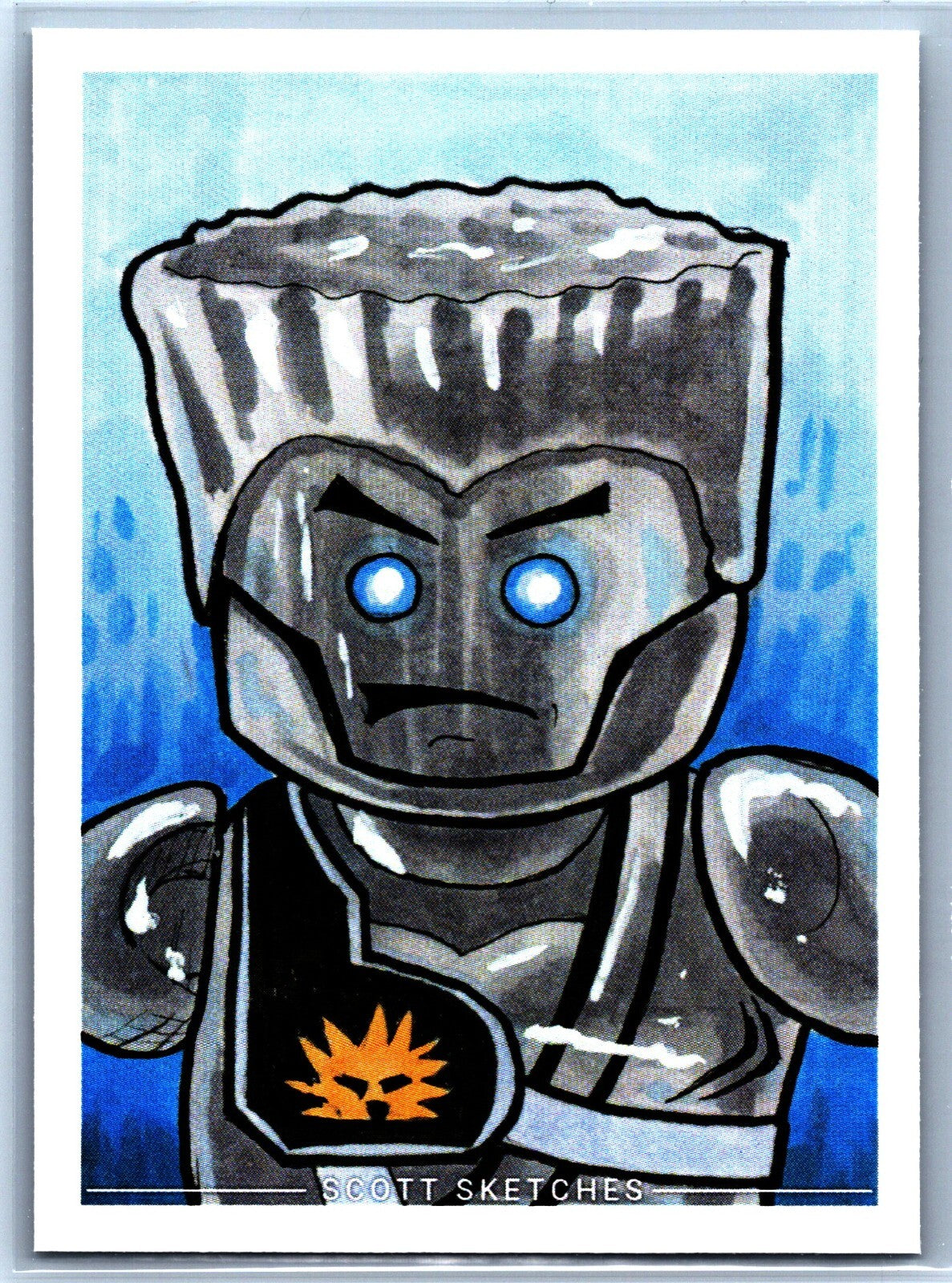 Zane Lego Ninjago Sketch Card - Scott Sketches Trading Card Print Fan Art