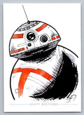 BB-8 Droid Sketch Card - Scott Sketches Trading Card Print Fan Art