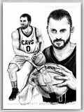 Kevin Love Pencil Sketch Card - Scott Sketches Trading Card Print Fan Art