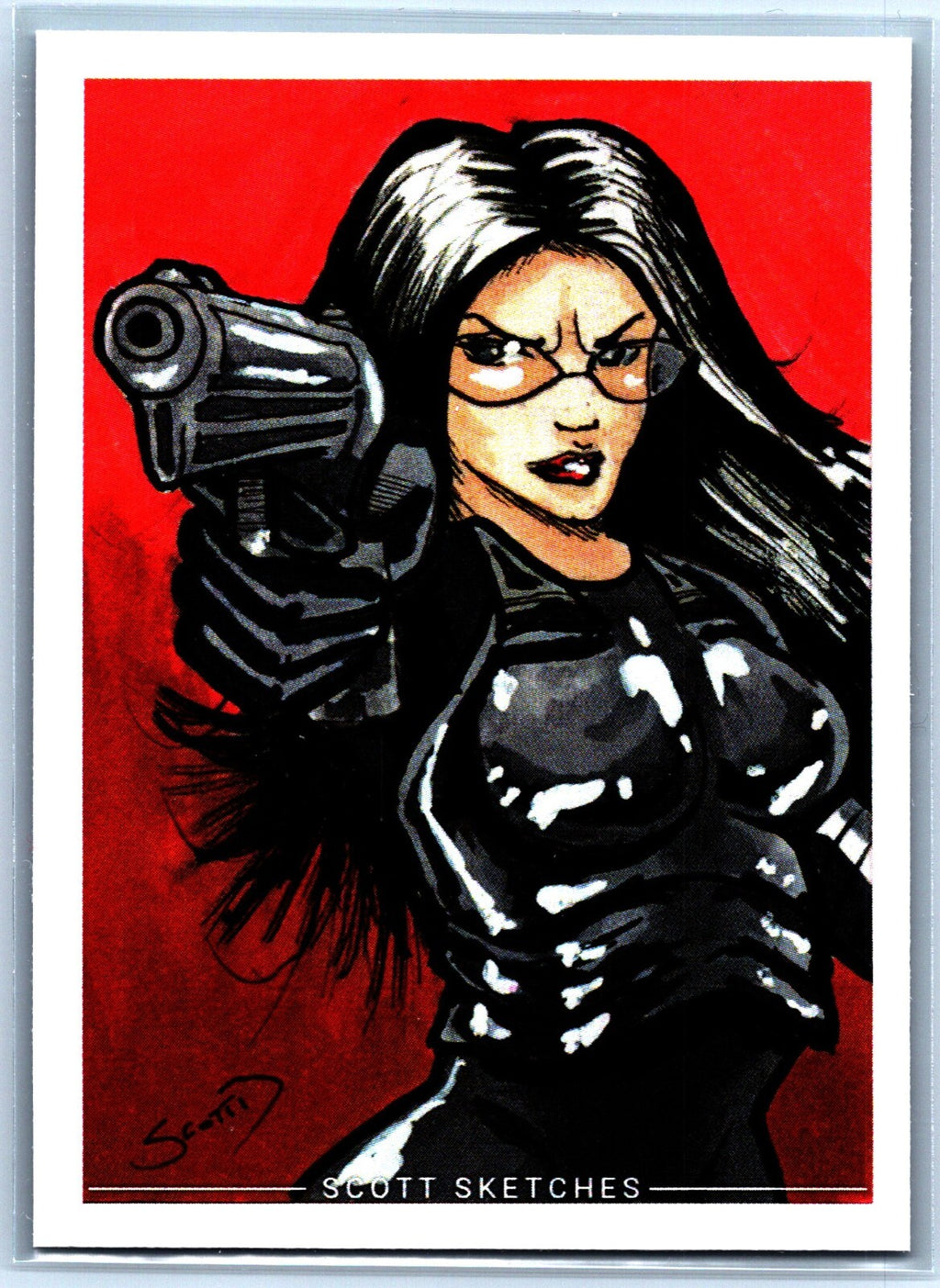 Baroness Cobra GI Joe Sketch Card - Scott Sketches Fan Art Trading Card
