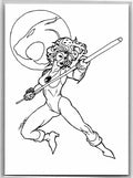 Cheetara Thundercats Pen Line Work - Scott Sketches Trading Card Print Fan Art