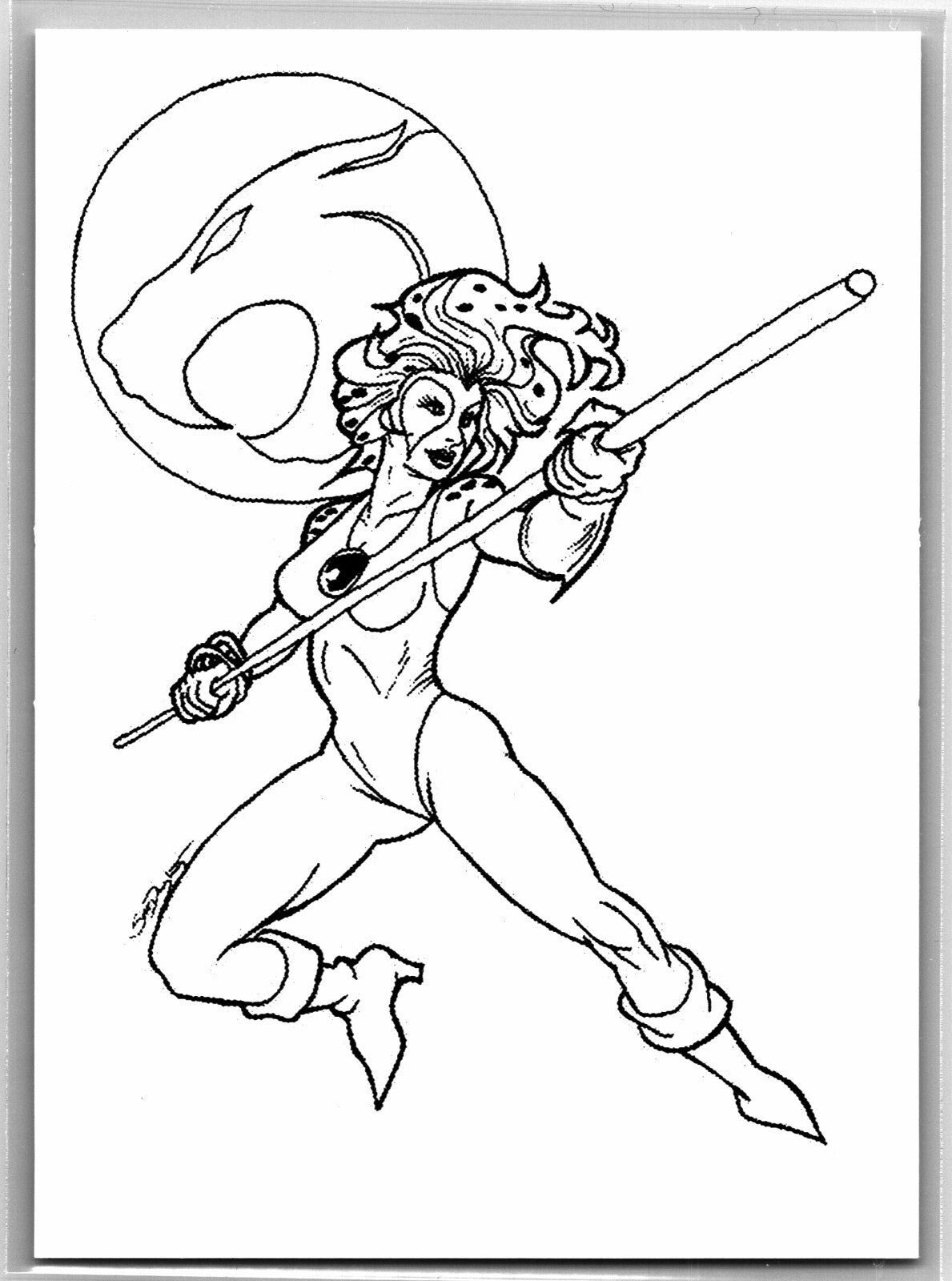 Cheetara Thundercats Pen Line Work - Scott Sketches Trading Card Print Fan Art