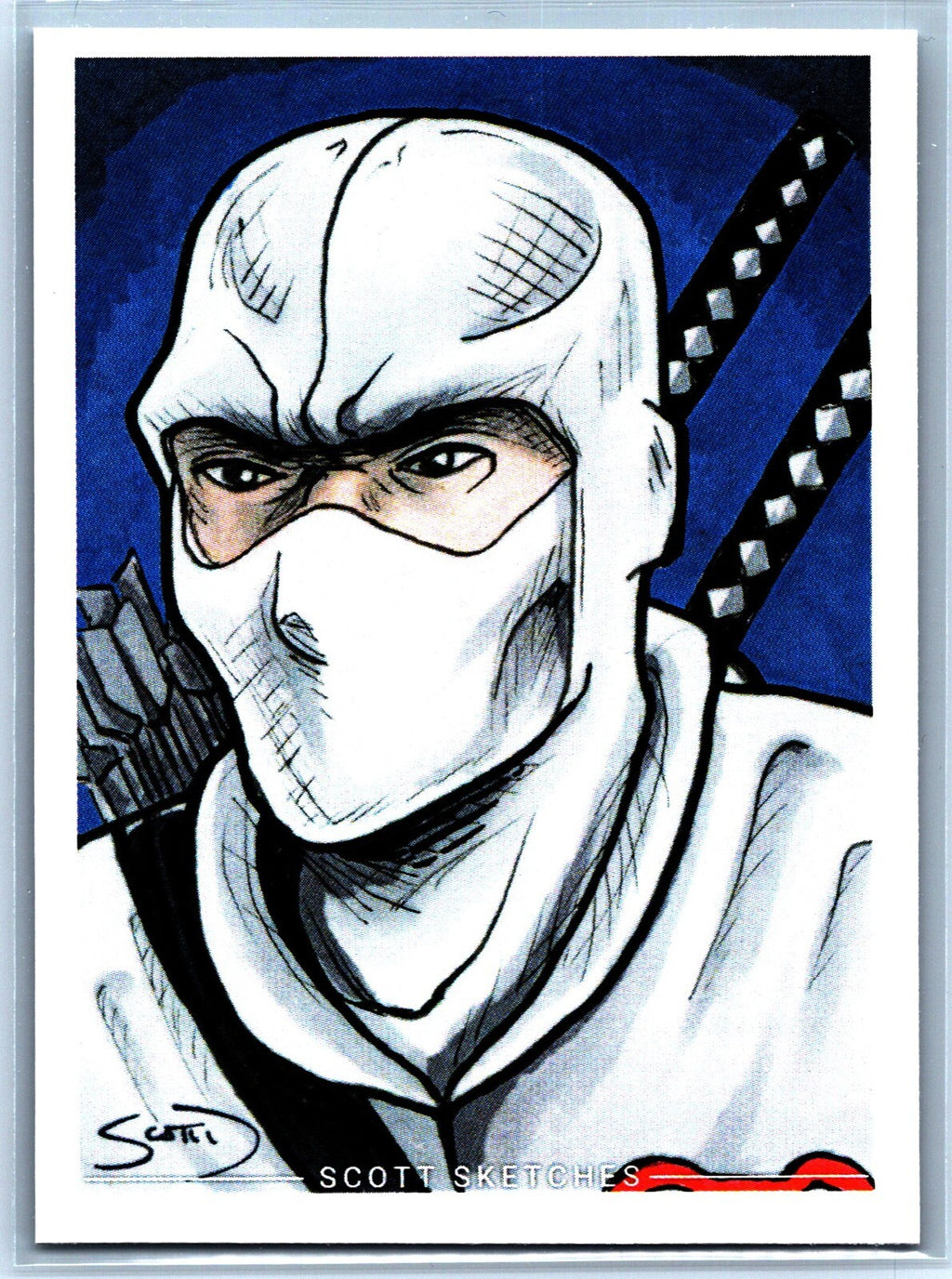 Storm Shadow Cobra GI Joe Sketch Card - Scott Sketches Fan Art Trading Card