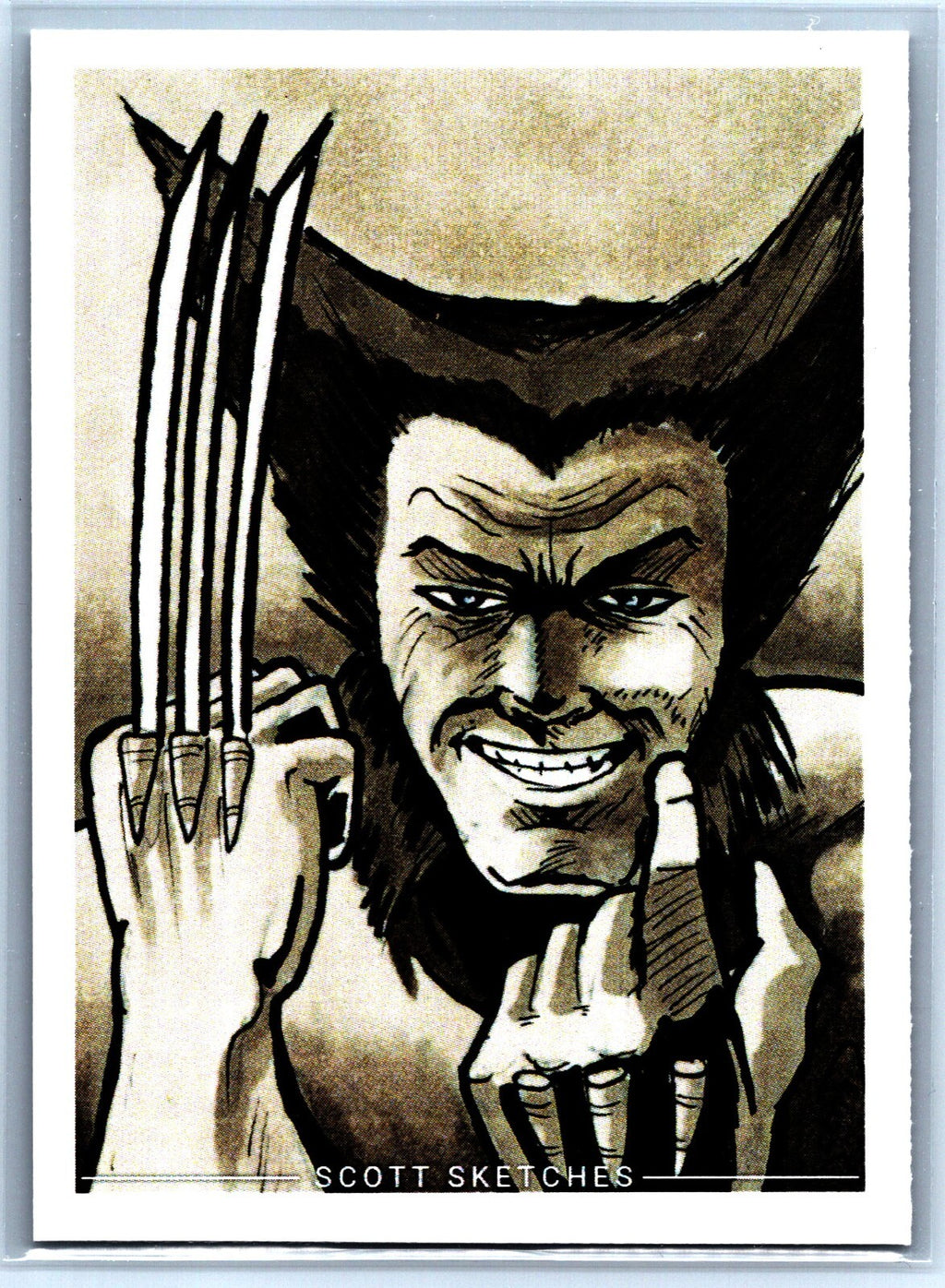 Wolverine X-men Sketch Card Scott Sketches Trading Card Print Fan Art