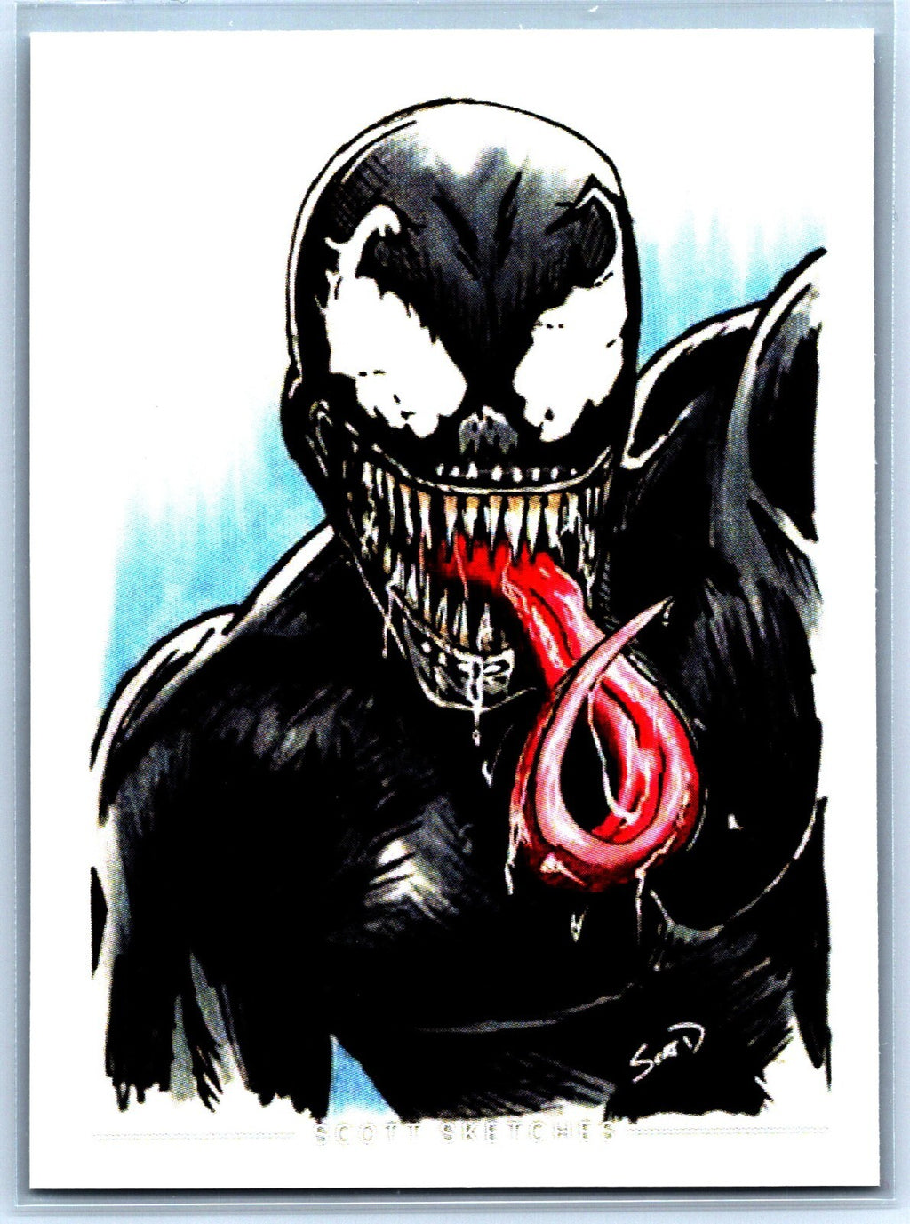 Venom Sketch Card - Scott Sketches Fan Art Trading Card