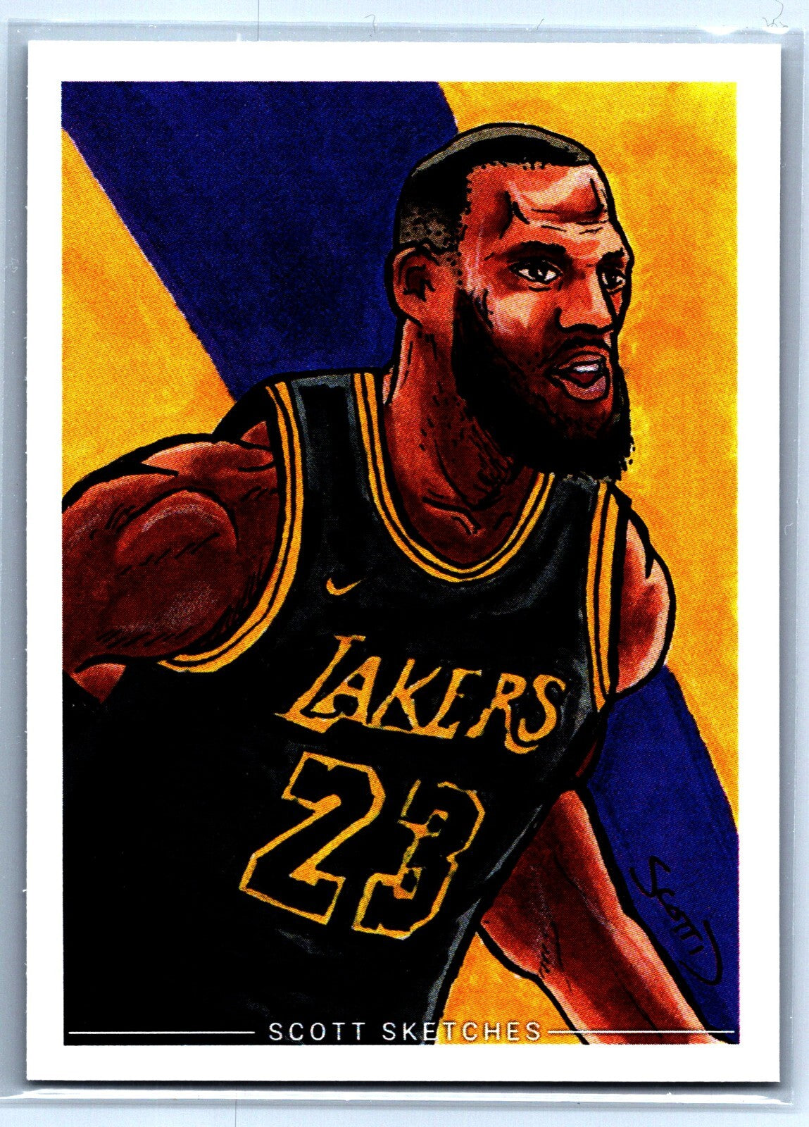 Lebron James Marker Sketch Card - Scott Sketches Trading Card Print Fan Art