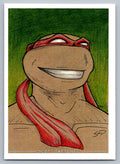 Michelangelo  TMNT Pencil Sketch Card Scott Sketches Trading Card Print Fan Art