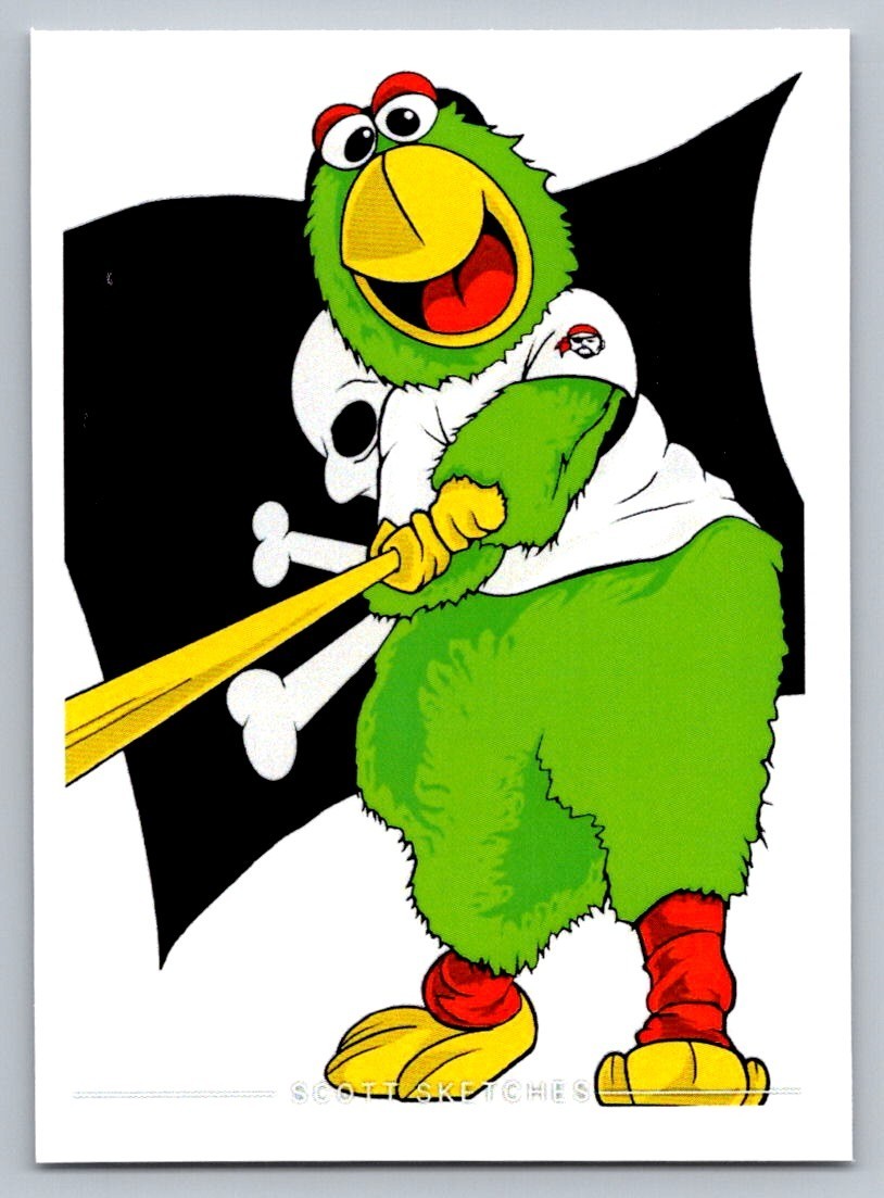 Pirate Parrot Sketch Card - Scott Sketches Fan Art Trading Card