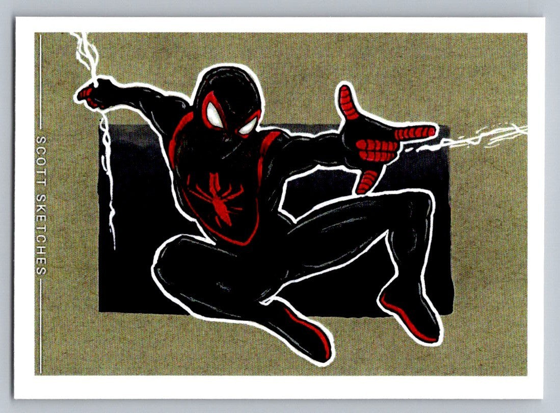 Miles Morales Sketch Card - Scott Sketches Fan Art Trading Card