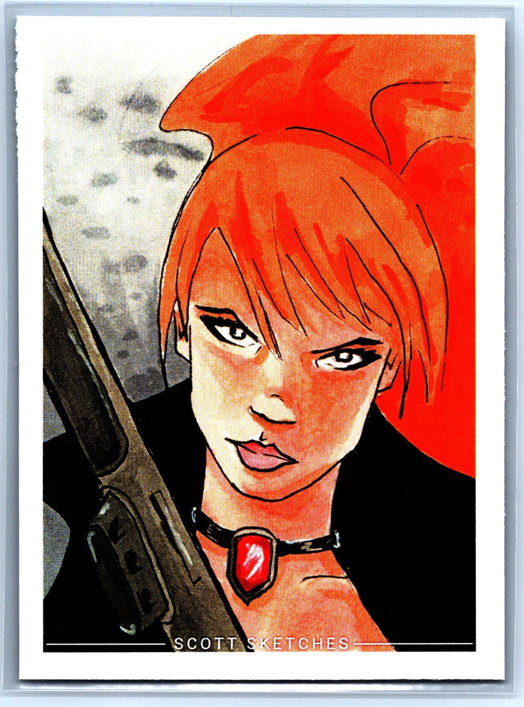 Elsa Bloodstone Sketch Card Scott Sketches Trading Card Print Fan Art