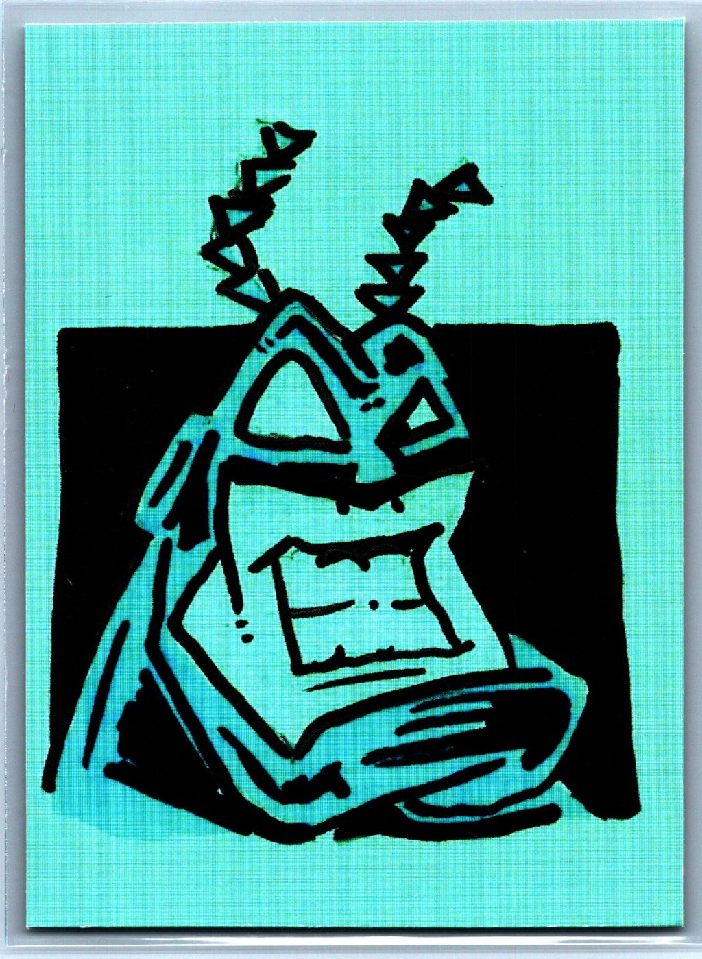 The Tick Sketch Card - Scott Sketches Trading Card Print Fan Art