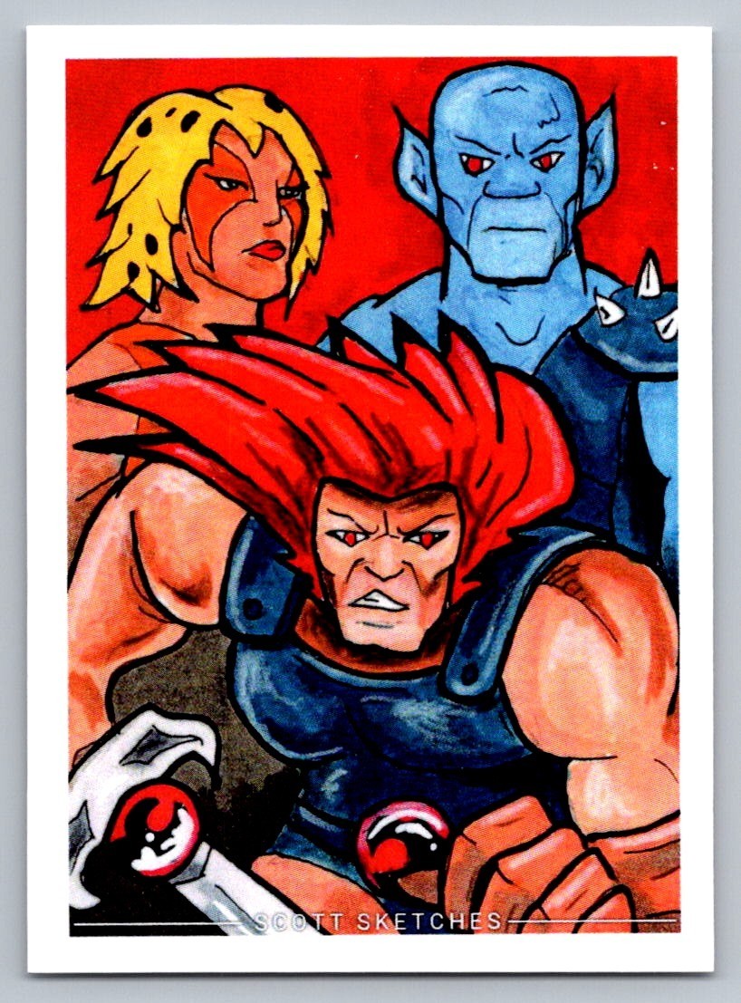 Team Thundercats Sketch Card - Scott Sketches Trading Card Print Fan Art