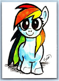 Rainbow Dash My Little Pony Scott Sketches Trading Card Print Fan Art