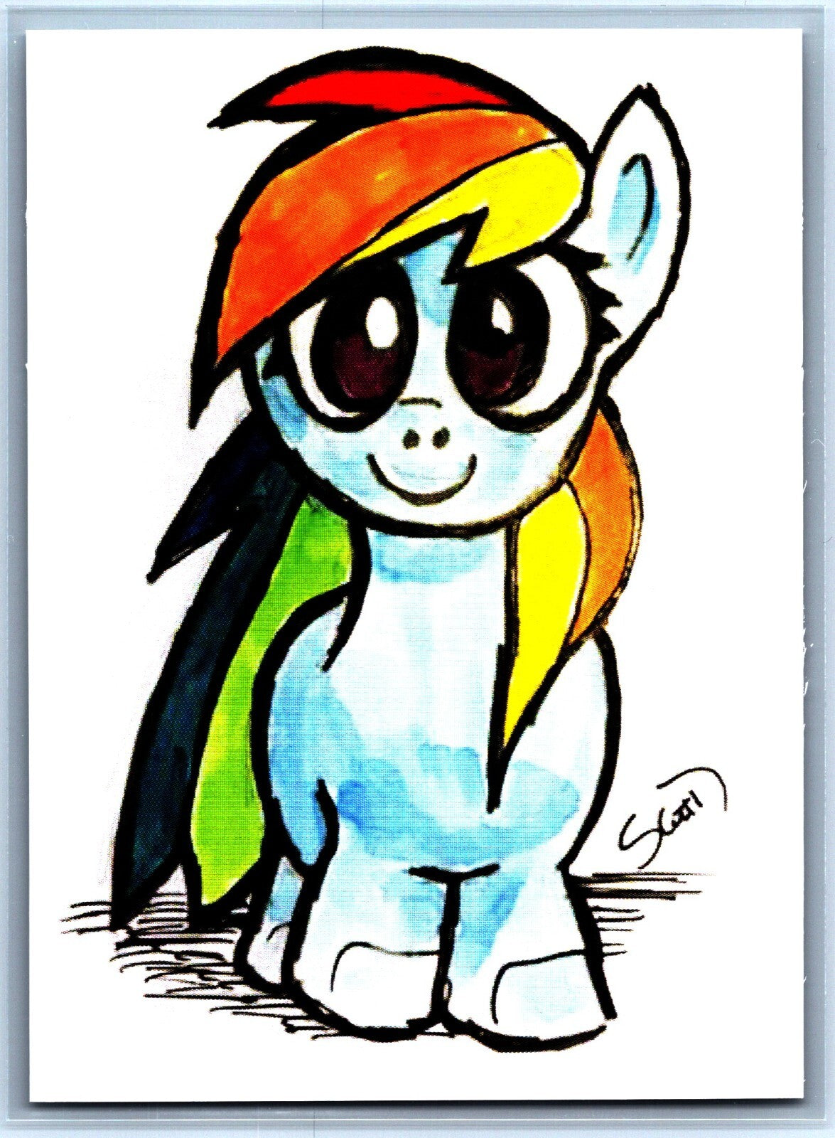 Rainbow Dash My Little Pony Scott Sketches Trading Card Print Fan Art