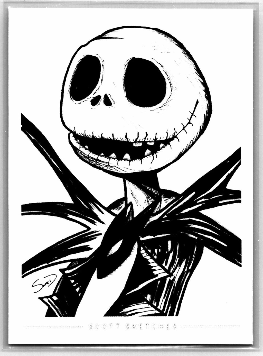 Jack Skellington Sketch Card Scott Sketches Trading Card Print Fan Art