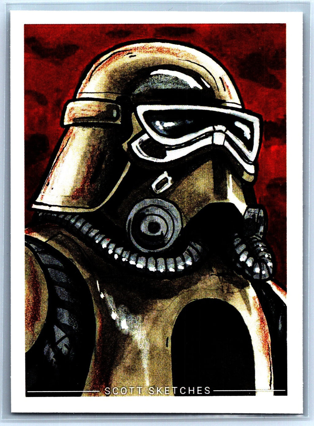 Mud Trooper Sketch Card - Scott Sketches Trading Card Print Fan Art