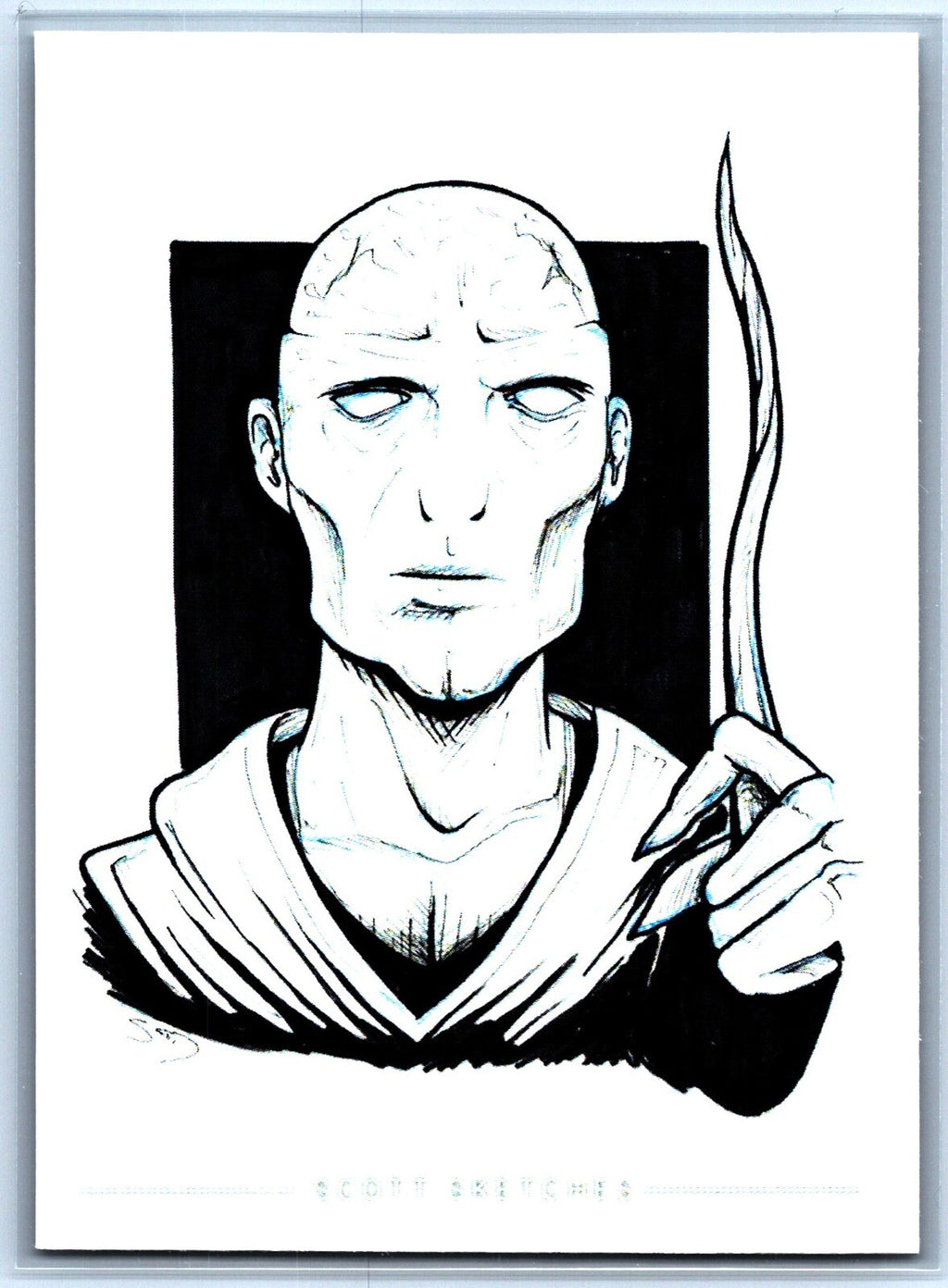 Lord Voldemort Sketch Card Scott Sketches Trading Card Print Fan Art
