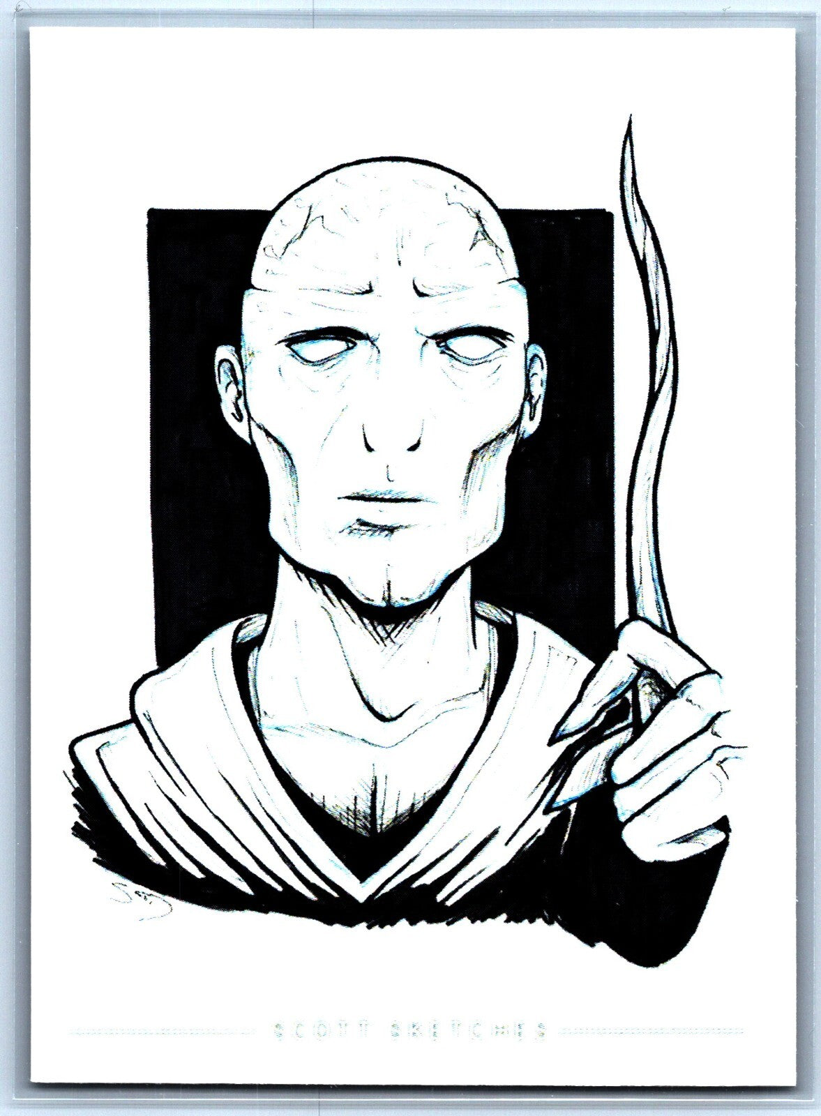 Lord Voldemort Sketch Card Scott Sketches Trading Card Print Fan Art